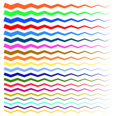 Poster - Colorful wavy, zigzag lines from thick to thin