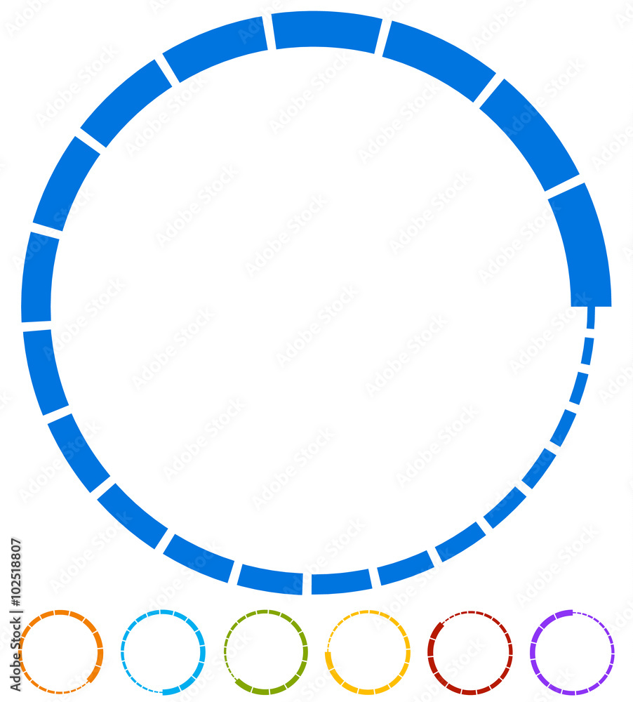 Preloader, buffer symbol elements, circular progress indicators Stock ...
