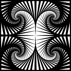 Poster - Abstract pattern with mirrored tiles of rotating squares. Seamle