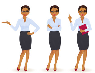 Wall Mural - 
Elegant business woman in different poses