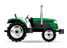 Green Isolated Tractor