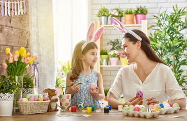 Wall Mural - family preparing for Easter