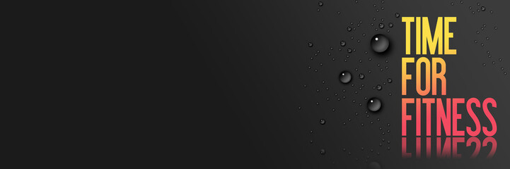 yellow red text on black background - template for fitness centre website or advertising with copy s