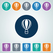 © bharatmanoj - Icon of Parachute Or Hot Air Balloon in Multi Color Circle & Square Shape. Eps-10.