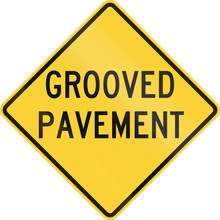 United States MUTCD Road Sign - Grooved Pavement