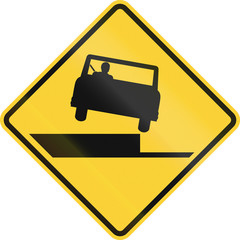 Wall Mural - United States MUTCD road sign - Shoulder drop off