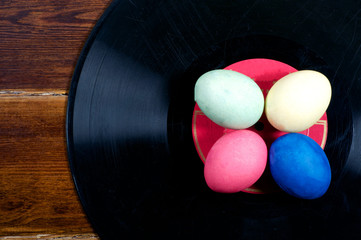 Wall Mural - Colorful eggs on vinyl