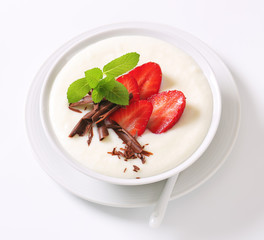 Poster - Milk pudding with strawberries