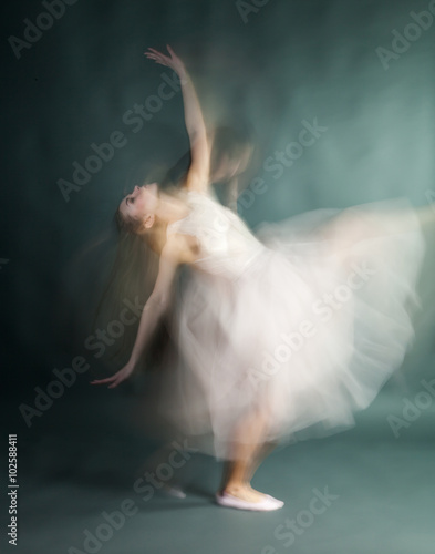 Fényképezés Ballet dancer woman in motion blur, ballerina