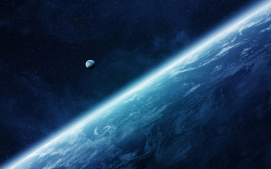 Leinwandbilder - View of the moon close to planet Earth in space