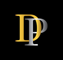 DP initial letter with gold and silver