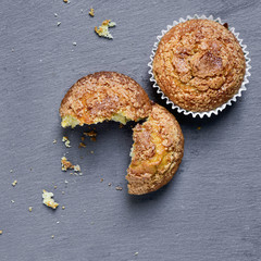 Poster - plain muffins on a slate background