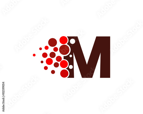 Letter M Pixel Dot Circle Logo Design Template Stock Vector Adobe Stock