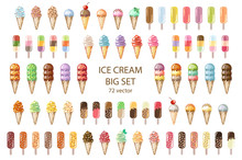 Ice Cream Mega Set. 72  Vector Illustrations.