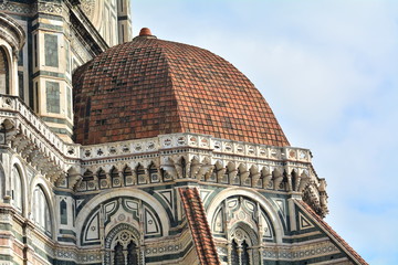 the most famous church in florence, the cathedral of brunelleschi; italy.