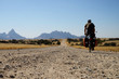 Long distance cycling at Spitzkoppe, Namibia