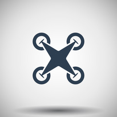 Wall Mural - flat black drone quadcopter icon
