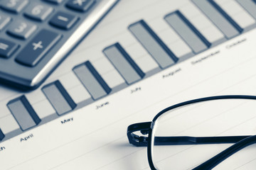 Financial accounting stock market graphs analysis