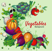 Fresh Vegetables Poster Background Template Vector