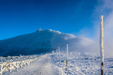 Fototapeta  - Zima krajobraz górski Śnieżka