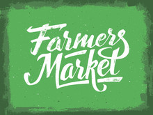 Farmers Market Hand Lettering. Vintage Poster
