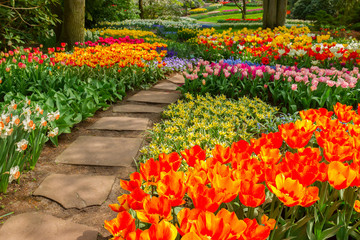 Sticker - Stone path  winding in a garden