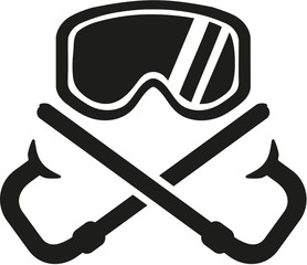 Poster - Snorkel mask with crossed snorkels