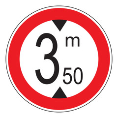 Poster - no vehicles taller than indicated - traffic sign