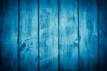 Wall Mural - Wooden blue vertical boards