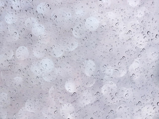 Wall Mural - White bubble round shape and water or rain drop on mirror glass