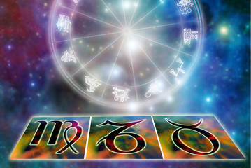 Wall Mural - astrology symbols of zodiac signs of earth