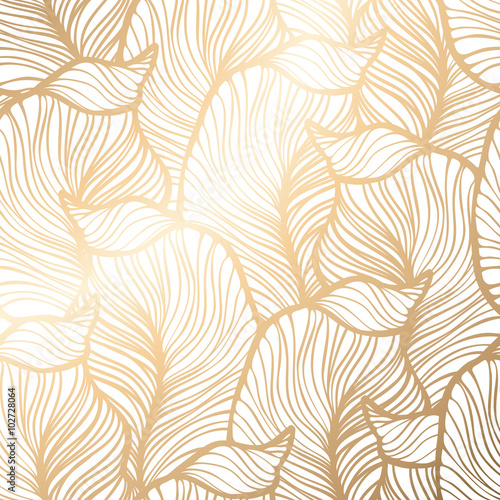 Naklejka - mata magnetyczna na lodówkę Damask seamless floral pattern. Royal wallpaper. 