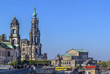 view of Dresden cathedral and Semperoper, Dresden, Germany