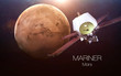 Mars - Mariner spacecraft. This image elements furnished by NASA.