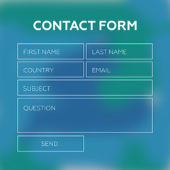 Wall Mural - contact form. web element