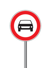 Poster - road closed to traffic, except motorcycles