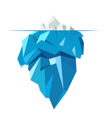 isolated full big iceberg, flat style illustration