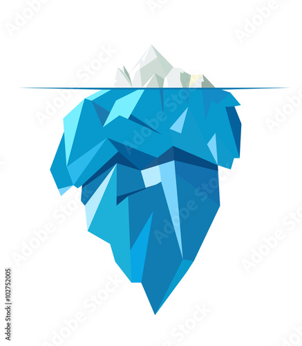 Cuadros en Lienzo Isolated full big iceberg, flat style illustration