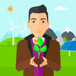 © Visual Generation - Man holding plant.