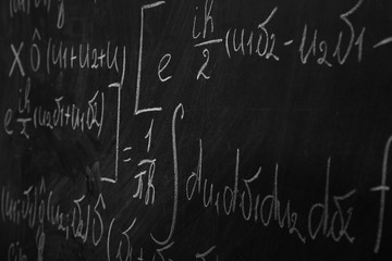 Canvas Print - School blackboard with formulas