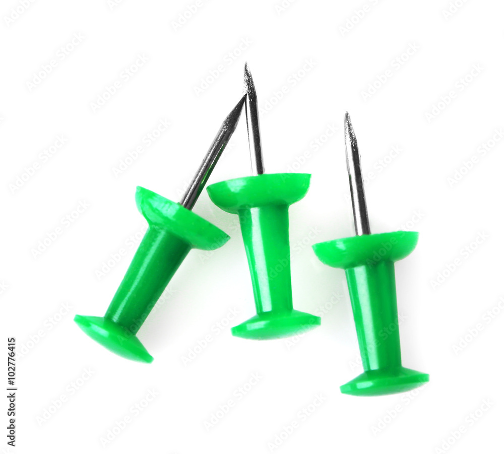 Group of push-pins, isolated on white