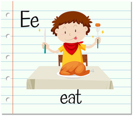 Poster - Flashcard letter E is for eat