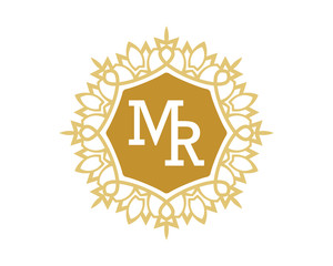 Sticker - MR initial royal letter logo