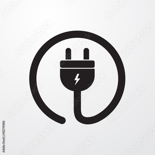 Fotografía Electrial plug, Power cord icon for web and mobile