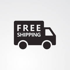 Wall Mural - Free shipping truck icon