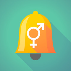 Poster - Long shadow bell with a bigender symbol