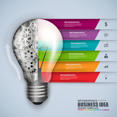 Infographic business light bulb vector design template