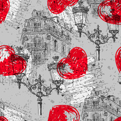 Paris. Vintage seamless pattern