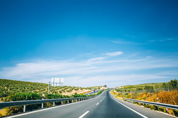 Wall Mural - Beautiful asphalt freeway, motorway, highway in Andalusia, Spain