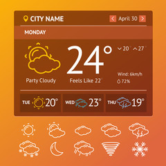 Wall Mural - weather widgets. vector